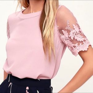 Mauve Pink Embroidered Top